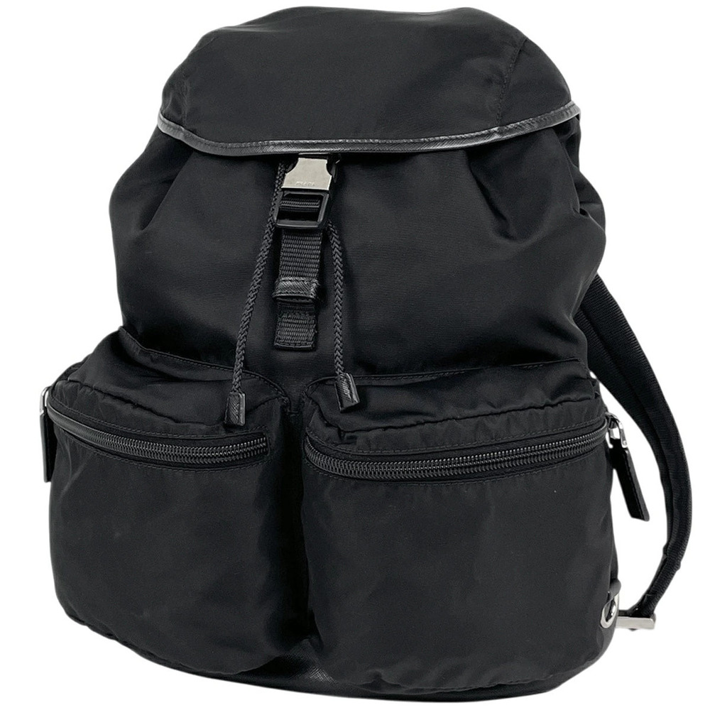 Prada Plate Backpack Black Nero Black